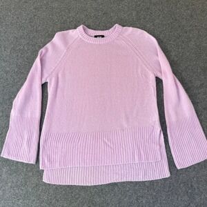 ME+EM Lilac Merino Wool Cashmere Silk Blend Sweater High Low Soft Lux Small